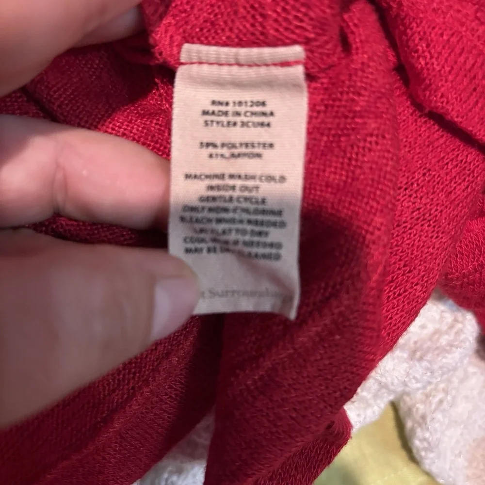 Soft Surroundings Women's  Valentina Zip Sweater Sangria Red Size‎ petite Xl